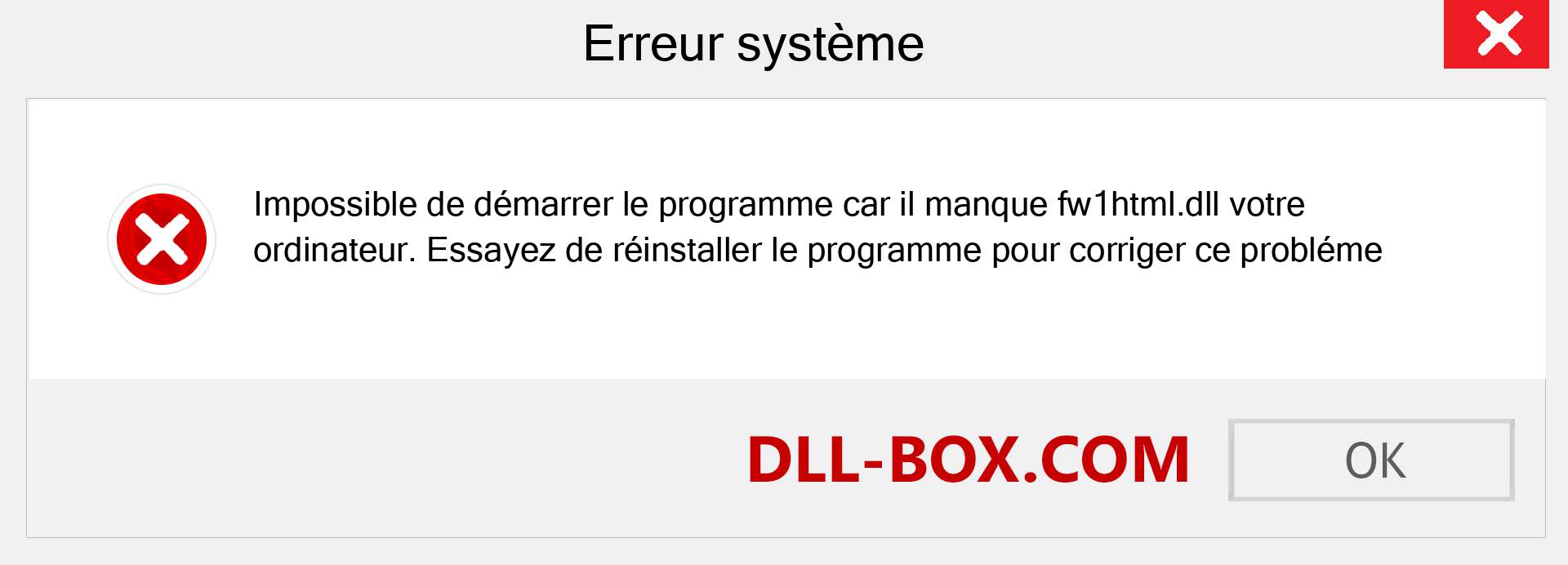 Le fichier fw1html.dll est manquant ?. Télécharger pour Windows 7, 8, 10 - Correction de l'erreur manquante fw1html dll sur Windows, photos, images